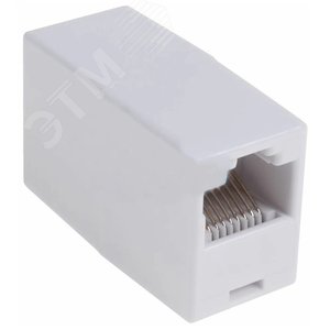 Адаптер проходной TERACOM Cat.5E неэкранированный RJ45-RJ45 белый TRC-INLC-2RJ45-5EUTP-WH EKF