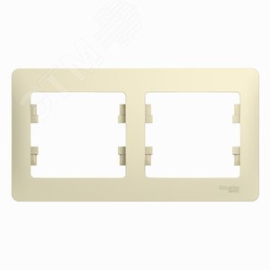 GLOSSA Рамка горизонтальная 2 поста бежевая GSL000202 Systeme Electric