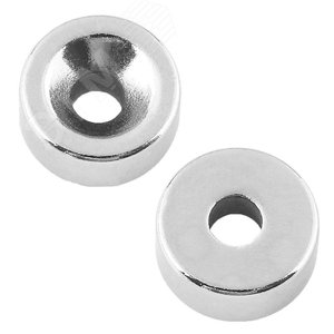 Неодимовый магнитный диск 15х5 мм с зенковкой 10х4.5 мм (упак - 2 шт.), REXANT etm72-3602 REXANT