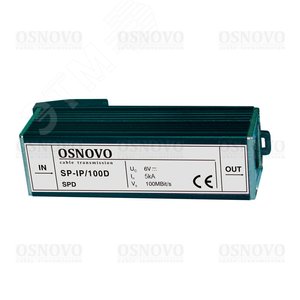 Устройство грозозащиты до 100 Мб/с RJ45 монтаж на DIN-рейку SP-IP/100D OSNOVO