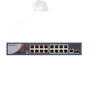 Коммутатор неуправляемый сетевой 16 портов RJ45, 1хUplink, 2хSFP DS-S1816GP HiWatch