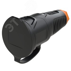 Розетка каб 16A/250V/2P+E/IP54 с черным крышкой и корпусом, маркер оранжевый 2511-so PCE