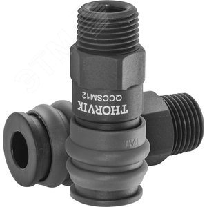 Муфта БРС европейского типа с наружней резьбовой частью BSPT 1/2'' QCCSM12 Thorvik