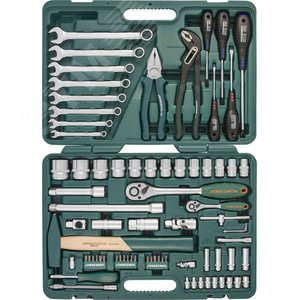 Набор инструмента универсальный 1/4'', 1/2''DR, 77 предметов S04H52477S Jonnesway