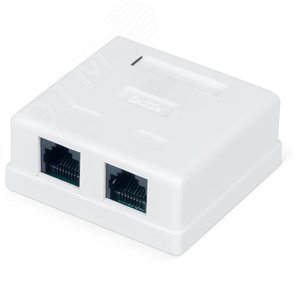 Розетка настенная TERACOM PRO Cat.6 неэкранированная 2 порта RJ-45 Dual IDC белая TRP-WBOX-2RJ45-6UTP-WH EKF