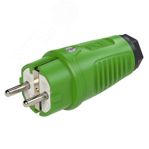 Вилка каб 16A/250V/2P+E/IP54 корпус зеленый, маркер черный 0511-us PCE
