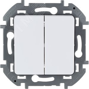 Выключатель двухклавишный INSPIRIA 10 AX 250 В~ белый 673620 Legrand