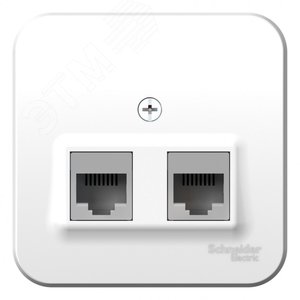 Розетка BLANCA наружная двойная компьютерная RJ45, кат.5e, с изолирующей пластиной, белый BLNIA045451 Systeme Electric