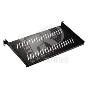 Полка угловая с перфорацией 19 1U * 488 * 250 mm (до 25 кг) цвет черный (RAL 9005) 28910 Hyperline