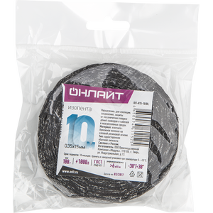 Изолента ОНЛАЙТ 61 152 OIT-H15-10/BL ХБ черная 100г 0,35х15мм 10м 61152 Navigator Group