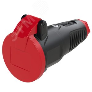Розетка каб 16A/250V/2P+E/IP54 с черным крышкой и корпусом, маркер красный 2522-sr PCE