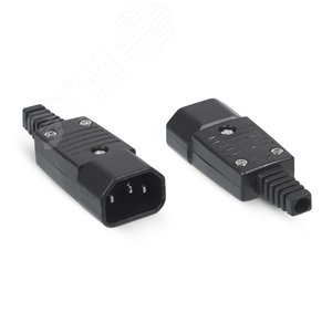 Вилка С14 разборная, 10А, 250 V, черная IEC-320-C14 Cabeus