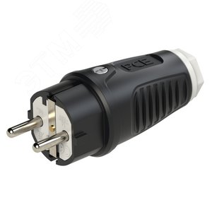 Вилка каб 16A/250V/2P+E/IP54 корпус черный, маркер белый 0511-sw PCE
