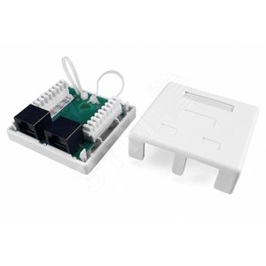 Розетка компьютерная RJ-45(8P8C) кат 6 двойная внешняя SB1-2-8P8C-C6-WH Hyperline