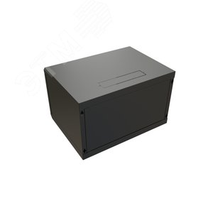 Шкаф настенный 19-дюймовый 19'''' 6U 367x600х450мм металлическая передняя дверь с замком черный RAL 9004 WRline '''' WR-TW-0645-SR-RAL9004 WRLine