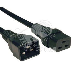 Кабель питания IEC 320 C19 - IEC 320 C20 3x1.5 16A прямая вилка 1 м 248703 Hyperline