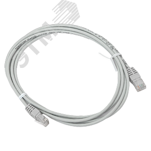 Патч-корд TERACOM Cat.5E (1Гбит/с) неэкранированный UTP оболочка PVC серый (2м) TRC-5EUTP-PVC-2M-GY EKF