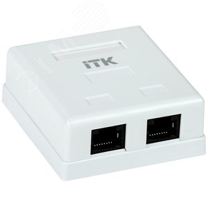 Розетка информационная настенная RJ-45 категория е 2 порта CS2-1C5EU-22 ITK