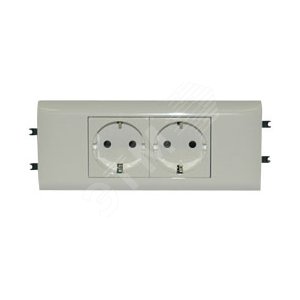 Mosaic Розетка двойная с заземлением 2К+3 с суппортом 077432 Legrand