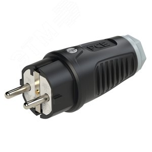 Вилка каб 16A/250V/2P+E/IP54 корпус черный, маркер серый 0511-sdg PCE