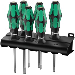 Набор отверток Kraftform Plus Lasertip + подставка 6 предметов. 335/350/355/6 WE-105622 Wera