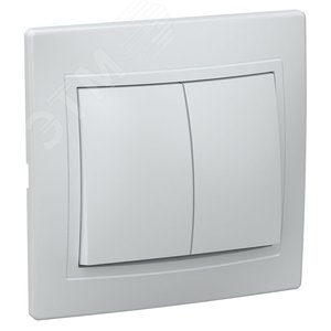 КВАРТА Выключатель двухклавишный скрытый белый в сборе EVK20-K01-10-DM IEK